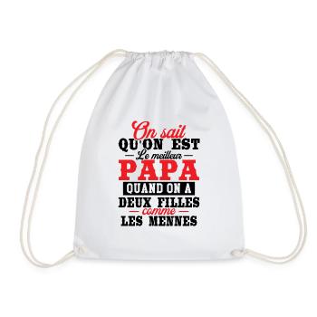 Qu'on est le meilleur papa quand on a deux filles - Sac de sport léger - blanc - Devant