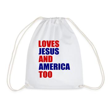 loves jesus and america too - Turnbeutel - Weiß - Vorne