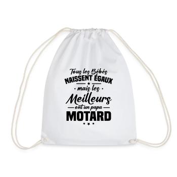 Bébés égaux meilleurs ont un papa motard - Sac de sport léger - blanc - Devant