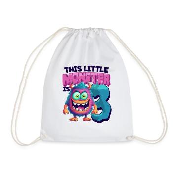 Ce petit monstre a 3 - trois ans - 3. - Sac de sport léger - blanc - Devant