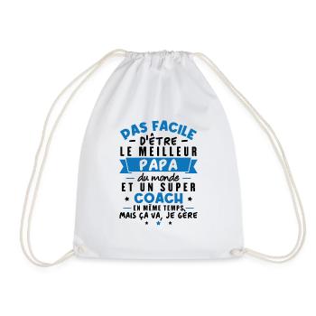Papa et Coach - Sac de sport léger - blanc - Devant