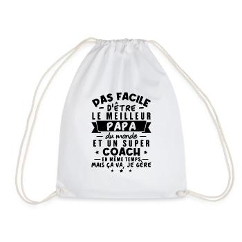 Papa et Coach - Sac de sport léger - blanc - Devant