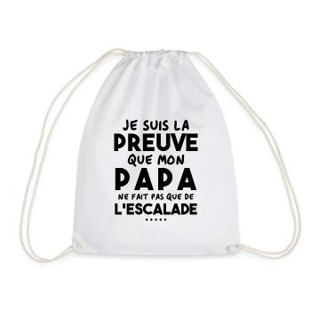 Preuve que papa ne fait pas que de l'escalade - Sac de sport léger - blanc - Devant