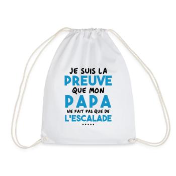 Preuve que papa ne fait pas que de l'escalade - Sac de sport léger - blanc - Devant