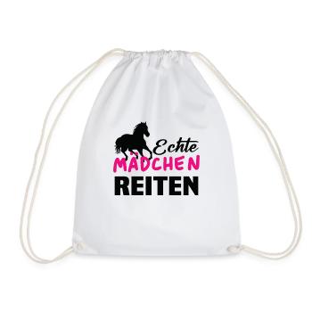 Echte mädchen reiten - Turnbeutel - Weiß - Vorne