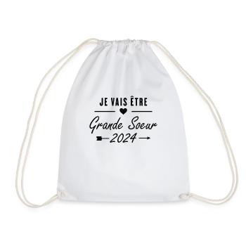 Je Vais être Grande Soeur 2024 - Sac de sport léger - blanc - Devant