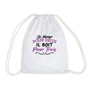 Je mange pour deux il boit pour trois - Sac de sport léger - blanc - Devant