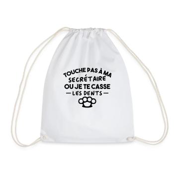 Touche pas à ma secrétaire Houmer Cadeau - Sac de sport léger - blanc - Devant