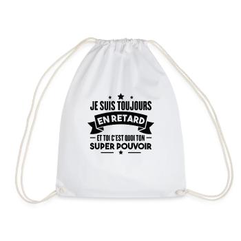 Je suis toujours en retard Humour cadeau - Sac de sport léger - blanc - Devant