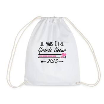 Je Vais Être Grande Sœur 2025 - Sac de sport léger - blanc - Devant