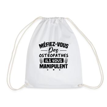 Méfiez vous des ostéopathe ils vous manipulent - Sac de sport léger - blanc - Devant