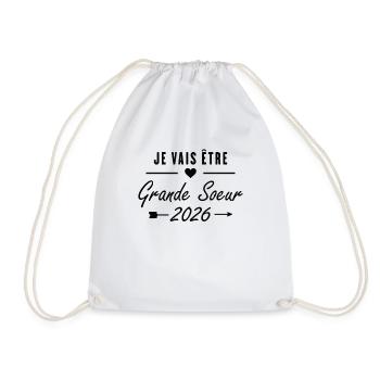 Je Vais être Grande Soeur 2026 - Sac de sport léger - blanc - Devant