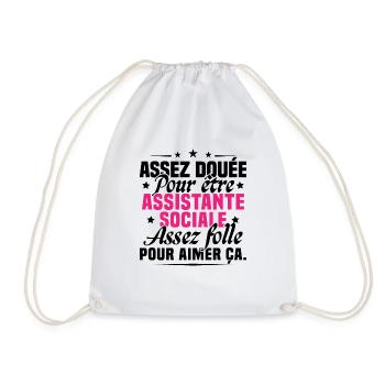 Assistante Sociale Métier Humour Cadeau Femme - Sac de sport léger - blanc - Devant