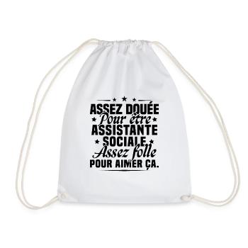 Assistante Sociale Métier Humour Cadeau Femme - Sac de sport léger - blanc - Devant