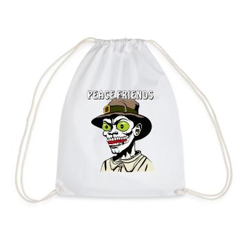 HALLOWEEN PEACE FRIENDS - Drawstring Bag - white - Front