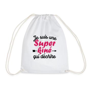 Je suis une Super kiné qui déchire - Sac de sport léger - blanc - Devant