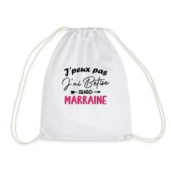 J peux pas j ai bêtise avec marraine - Sac de sport léger - blanc - Devant