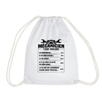 Mécanicien Tarif Horaire - Sac de sport léger - blanc - Devant