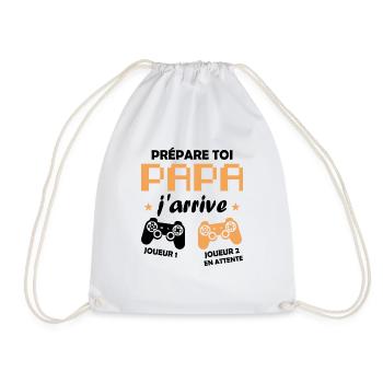 Prépare toi papa j'arrive annonce grossesse papa - Sac de sport léger - blanc - Devant