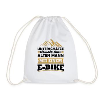 Unterschätze niemals einen alten Mann mit E-Bike - Turnbeutel - Weiß - Vorne