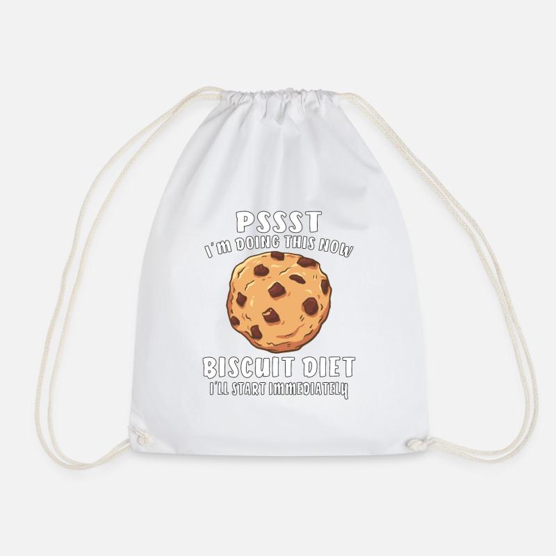 PSSST BISCUIT DIET - Drawstring Bag - white