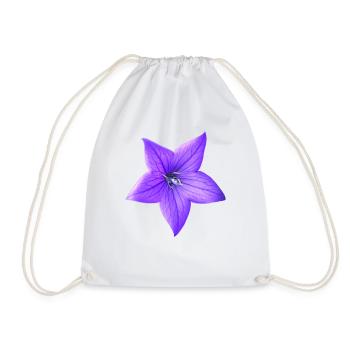 purple flower - Drawstring Bag - white - Front