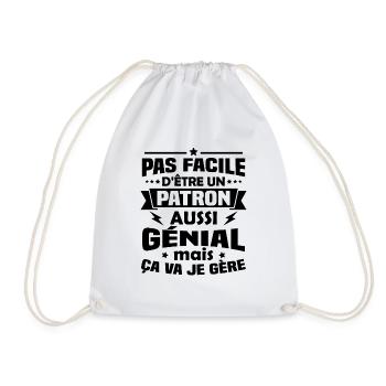 Un patron aussi génial mais ça va je gère - Sac de sport léger - blanc - Devant