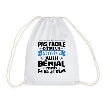 Un patron aussi génial mais ça va je gère - Sac de sport léger - blanc - Devant