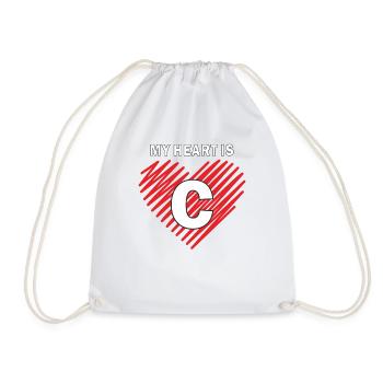 MY HEART IS C - Turnbeutel - Weiß - Vorne