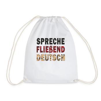 SPEAK FLUENT GERMAN - Drawstring Bag - white - Front