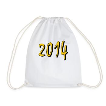BIRTHDAY YEAR 2014 - Drawstring Bag - white - Front