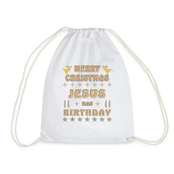 WEIHNACHTEN JOYEUX NOËL JÉSUS A SON ANNIVERSAIRE - Sac de sport léger - blanc - Devant