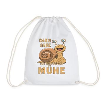SCHNECKE GEBE MIR MÜHE - Turnbeutel - Weiß - Vorne