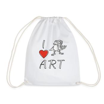 I LOVE ART BIRDS - Drawstring Bag - white - Front