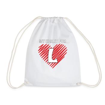 MY HEART FOR L - Turnbeutel - Weiß - Vorne