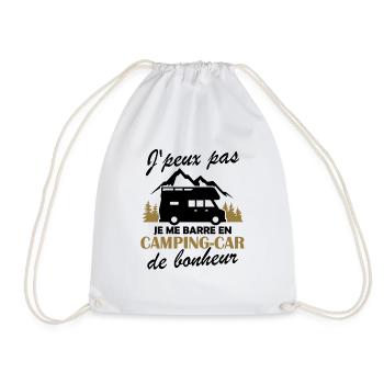 Je me barre en camping-car Humour Cadeau - Sac de sport léger - blanc - Devant