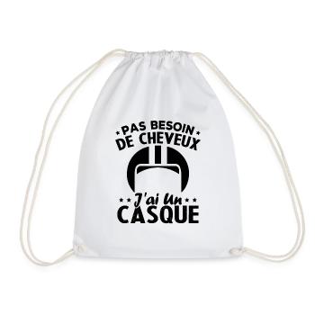 Pas Besoin De Cheveux J ai Un Casque - Sac de sport léger - blanc - Devant