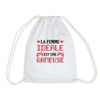 La femme idéale est une gameuse cadeau geek humour - Sac de sport léger - blanc - Devant