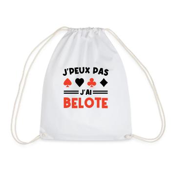 Je Peux Pas J ai Belote - Sac de sport léger - blanc - Devant