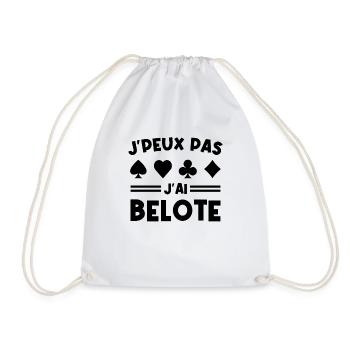 Je Peux Pas J ai Belote - Sac de sport léger - blanc - Devant
