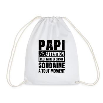 Papi attention Peut Faire La Sieste Soudaine - Sac de sport léger - blanc - Devant