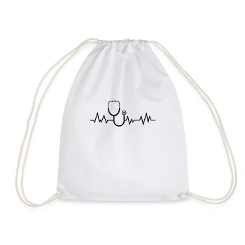 My heart beats for the stethoscope - Drawstring Bag - white - Front