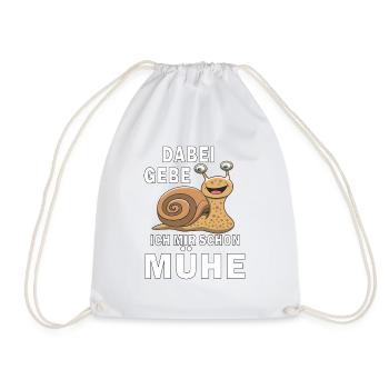 SCHNECKE GEBE MIR SCHON MÜHE - Turnbeutel - Weiß - Vorne