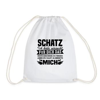 Bestes Geschenk für den Schatz Geschenk Spruch - Turnbeutel - Weiß - Vorne