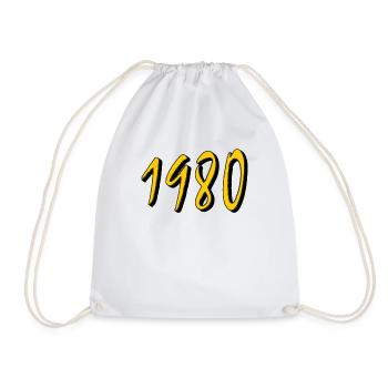 BIRTHDAY YEAR 1980 - Drawstring Bag - white - Front