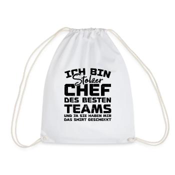 Stolzer Chef Des Besten Teams Shirt Geschenkt Fun - Turnbeutel - Weiß - Vorne