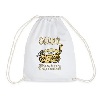 SAUNA Where Every Drop Counts - Drawstring Bag - white - Front