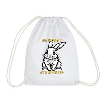 HASE MY BUNNY MY HAPPINESS - Turnbeutel - Weiß - Vorne