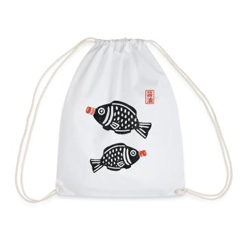 Sojasoße Sojafisch Japan Art - Turnbeutel - Weiß - Vorne