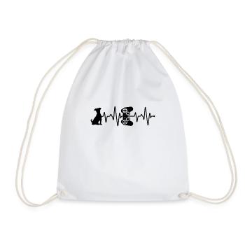 Battement de cœur du joueur et du chien - Sac de sport léger - blanc - Devant